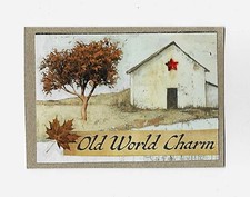 ACEO Art Trading Card ATC Original Old World Charm Barn Collage Star Gem OOAK
