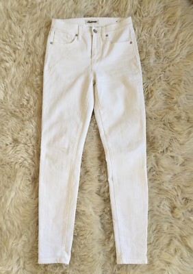 New MADEWELL tall 9'' high-rise skinny jeans pure white C3050 26 Tall 26T