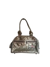Vintage Y2k 00s Hello Kitty Silver Quilted Handbag Medium Rare Designer Metallic