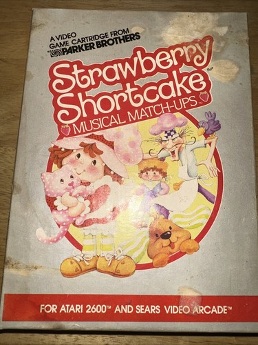 Atari 2600 - Strawberry Shortcake game by Parker Bros~1983~Water Spots On Box - Picture 3 of 7