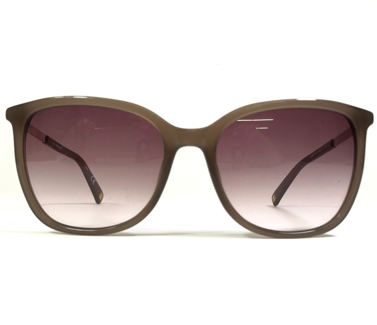 Nine West Sunglasses NW609S 272 Milky Taupe Brown Gold Frames with Purple Lenses