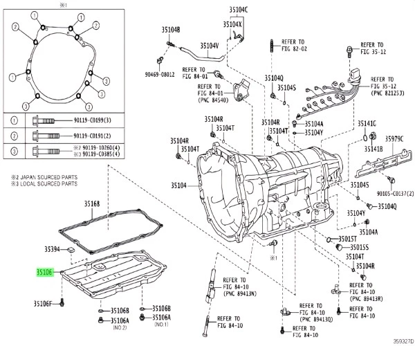 Transmissão Pan TOYOTA LEXUS IS350 RC300 genuína JDM 35106-30310 - Imagem 2 de 2