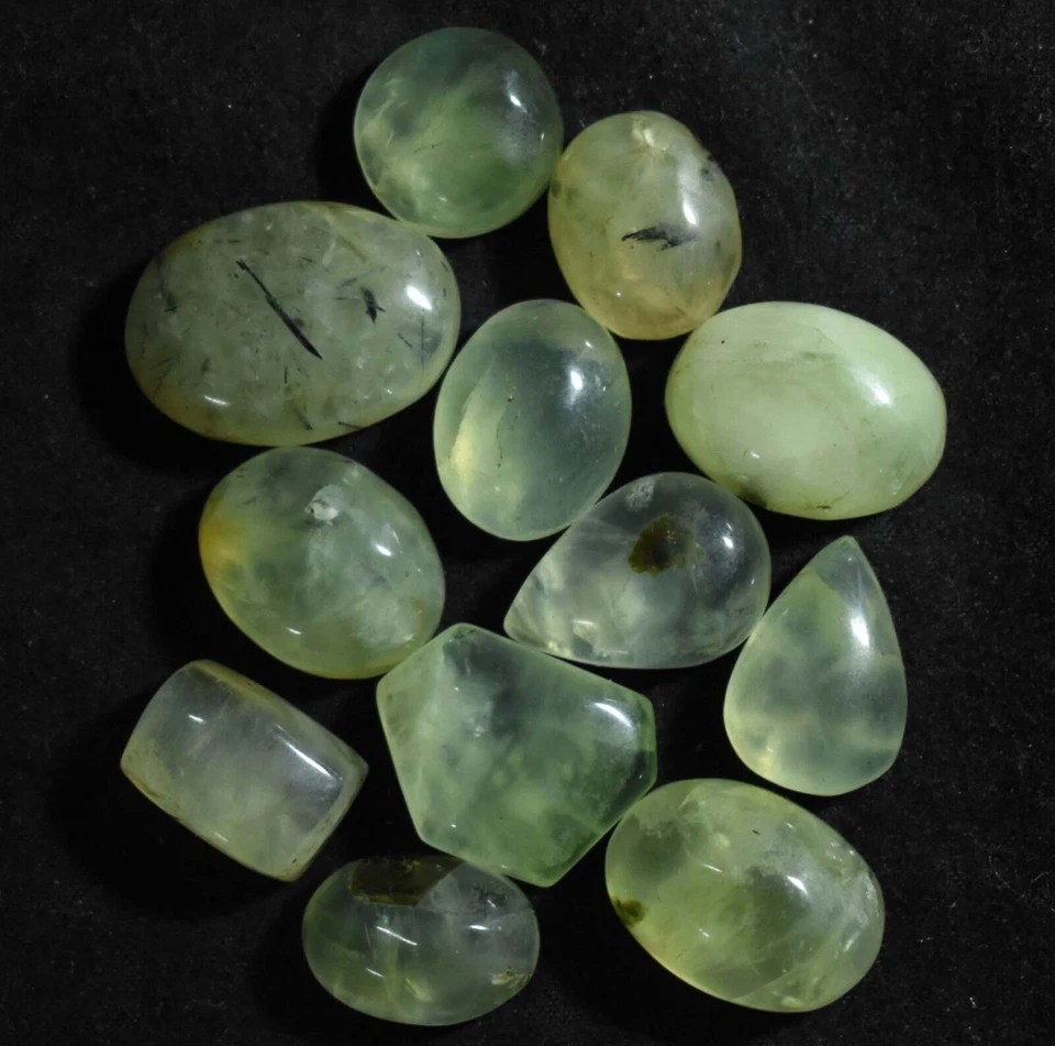 Loose Gem Stone 148.20 Ct 100% Natural African Green Prehnite 12 Pcs Cabochon - Image 3 of 4