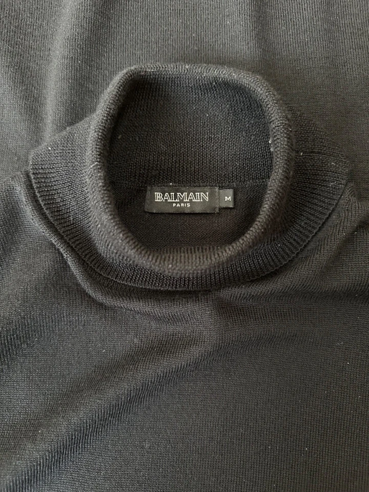 BALMAIN PARIS Turtleneck Wool Pullover Sweater - Image 3 of 4