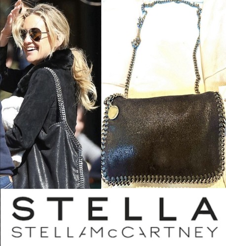 Stella McCartney Falabella 2014 Crossbody Chain Black shimmer Shoulder Bag Purse - 第 1/24 張圖片