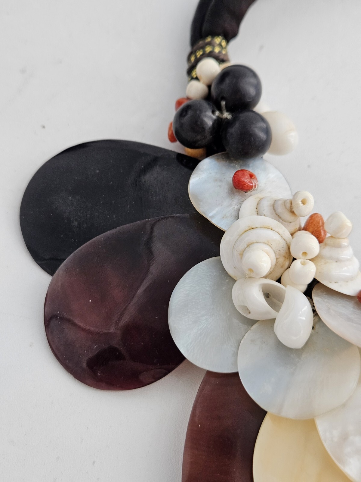 Vintage Boho Couture Statement Seashell Necklace … - image 5