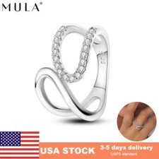 MULA Original U Shape 925 Sterling Silver Ring AAA CZ For Women Birthday Jewelry