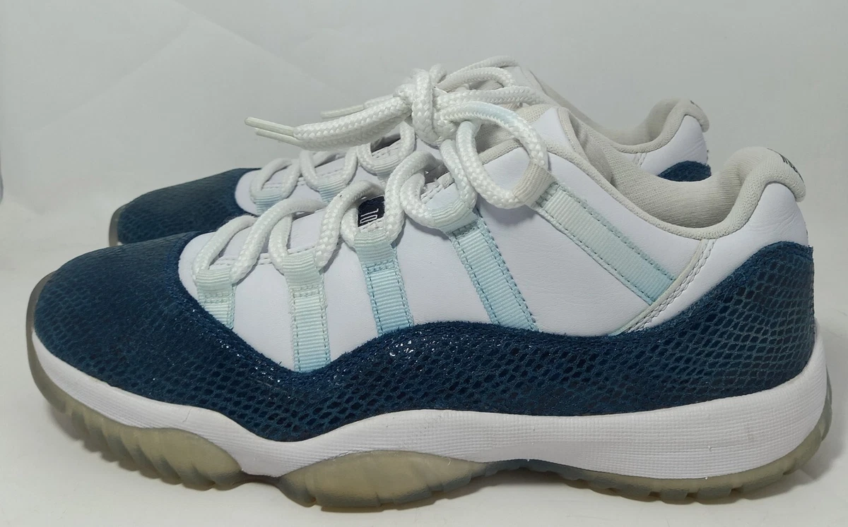Nike Air Jordan 11 Low Retro Snakeskin Navy Blue CD6846 102 Mens Size 8