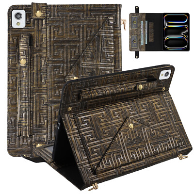 For iPad Pro 13 12 11 2024 mini6 10th/9th/8th/7th Multi-Card Slots Wallet Case