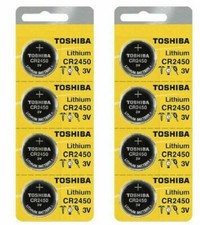 8 x New Toshiba CR2450 3 Volt Lithium Coin Battery Free Shipping US Seller