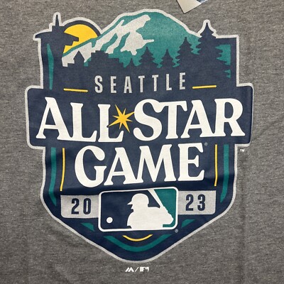 Majestic 2023 MLB Seattle All Star Game Logo T-Shirt Gray | NWT 