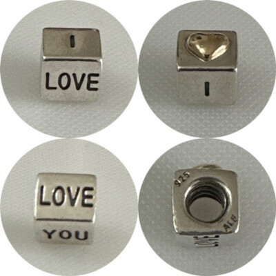 Pandora Two Tone I Love You Würfel Charm Ref 790200 nicht mehr produziert UVP 65,00 £