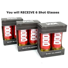 (Qty 6 Total) Doom Shotgun Shell Shot Glasses 2oz by Loot Crate / Just Funky