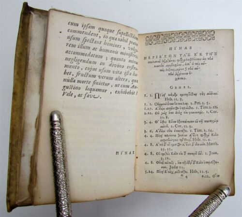 1658 GREEK BIBLE Novum Testamentum antique ROTTERDAM ARMORIAL VELLUM BIBLIA - Picture 6 of 10