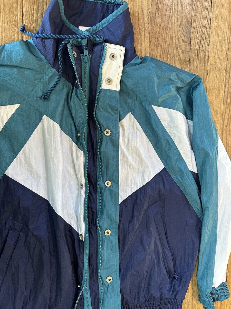 Vintage Givenchy Activewear Jacket 80's 90s White Blue Zip X