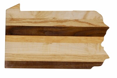 Pennsylvania shape Kitchen Cutting Board Butcher Block Solid Wood Amish Built