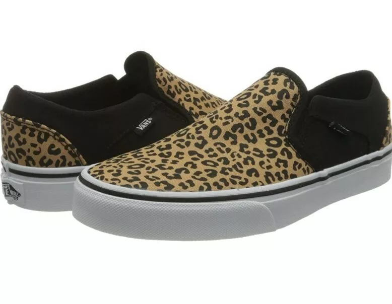 Vans asher top leopard slip on