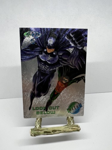 1995 Fleer Metal Batman Forever #99 Look Out Below Silver Flasher Foil Card