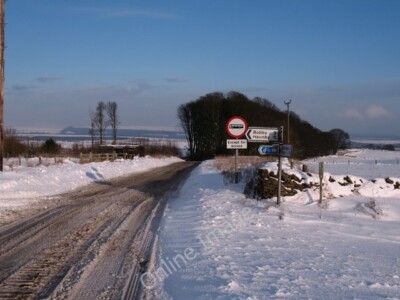 Photo 6x4 Road junction at Dialstone Cold Kirby Snowy side roads at aroun c2009