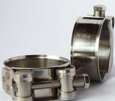 Rennsport Ø 40 - 43mm W4 Edelstahl T-Bolt Silikon Clamp LLK Auspuffschelle