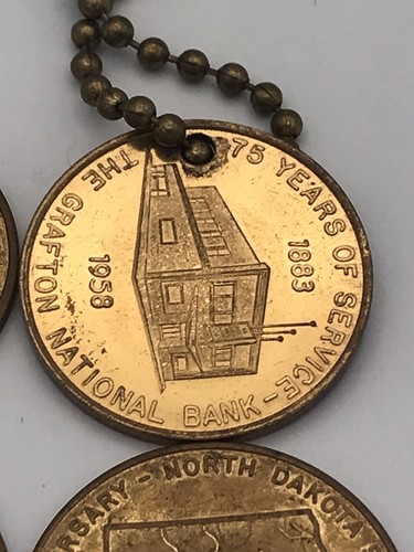 Lote De 4 Fichas De Moneda De Colección Dakota del Norte Diamante Jubileo Grafton Bank - Imagen 4 de 7