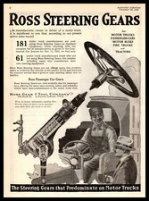 1922 Ross Steering Gears Lafayette Indiana Businessman Smoking A Cigar Print Ad