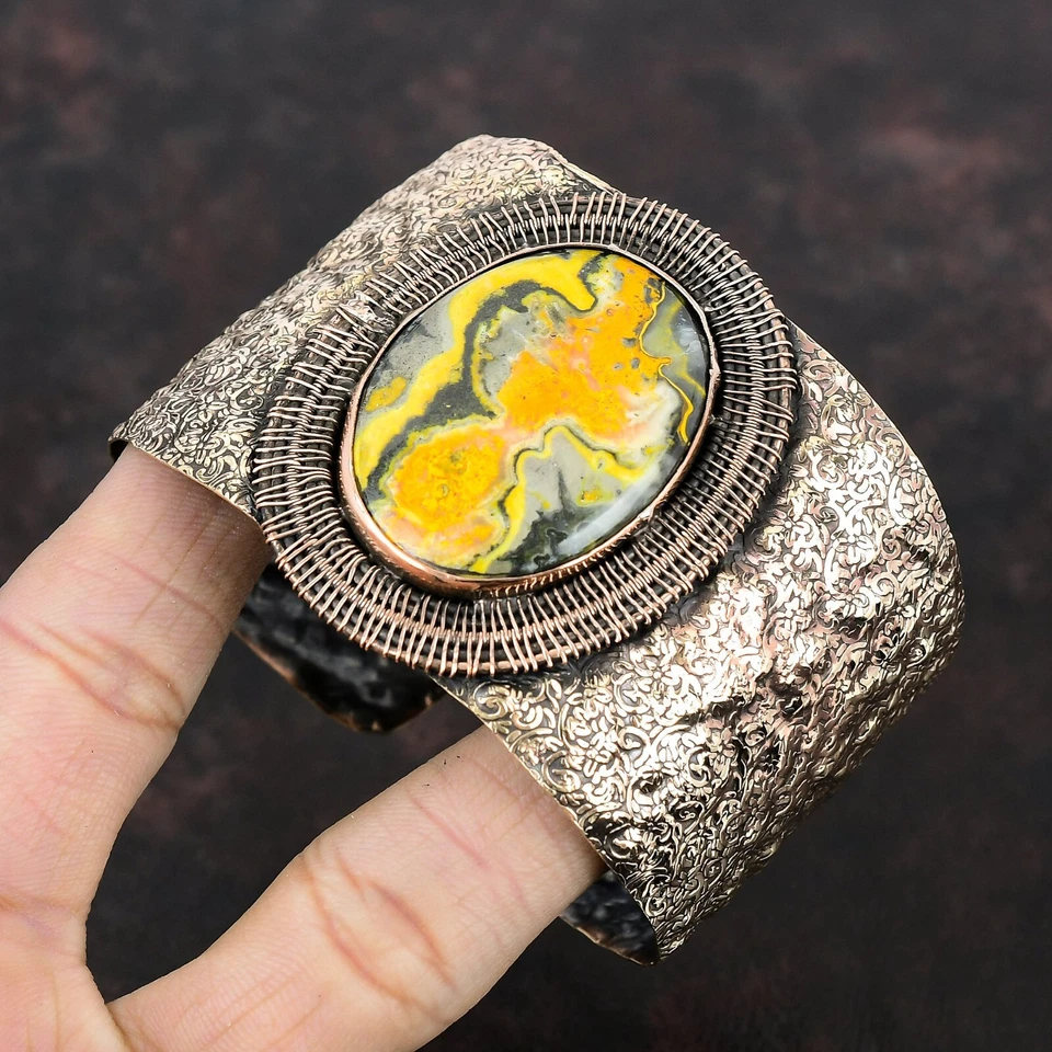 大黄蜂碧玉首饰铜妈妈礼物线包装可调节手镯 — 第 4/4 张图片