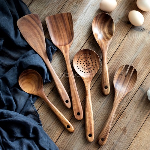Wooden Utensils Set For Kitchen Messon Handmade Natural Wooden Cooking Spoons - Picture 2 of 14