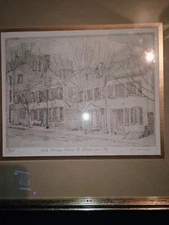 Etching by Don Swann Old Houses, Prince Street Alexandria Va Signed And Numbered