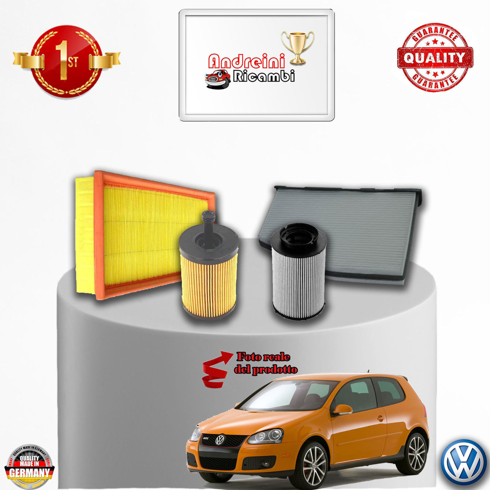 KIT TAGLIANDO 4 FILTRI xVW GOLF V 1.9 TDI 77KW 105CV DAL 2003 -> 2009