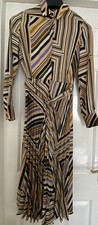 Mango Ladies Stripy Dress With Belt Size Eur S