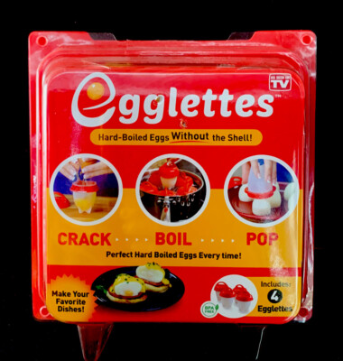 Egglettes Hard Boiled Egg Cooker Without Shell 4 Eggs As Seen On TV NEW