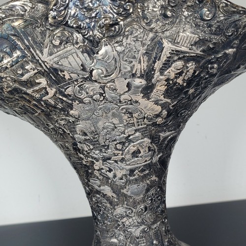 Barbour S P Co Victorian Repousse Brides Basket Centerpiece Antique Patina - 第 7/12 張圖片