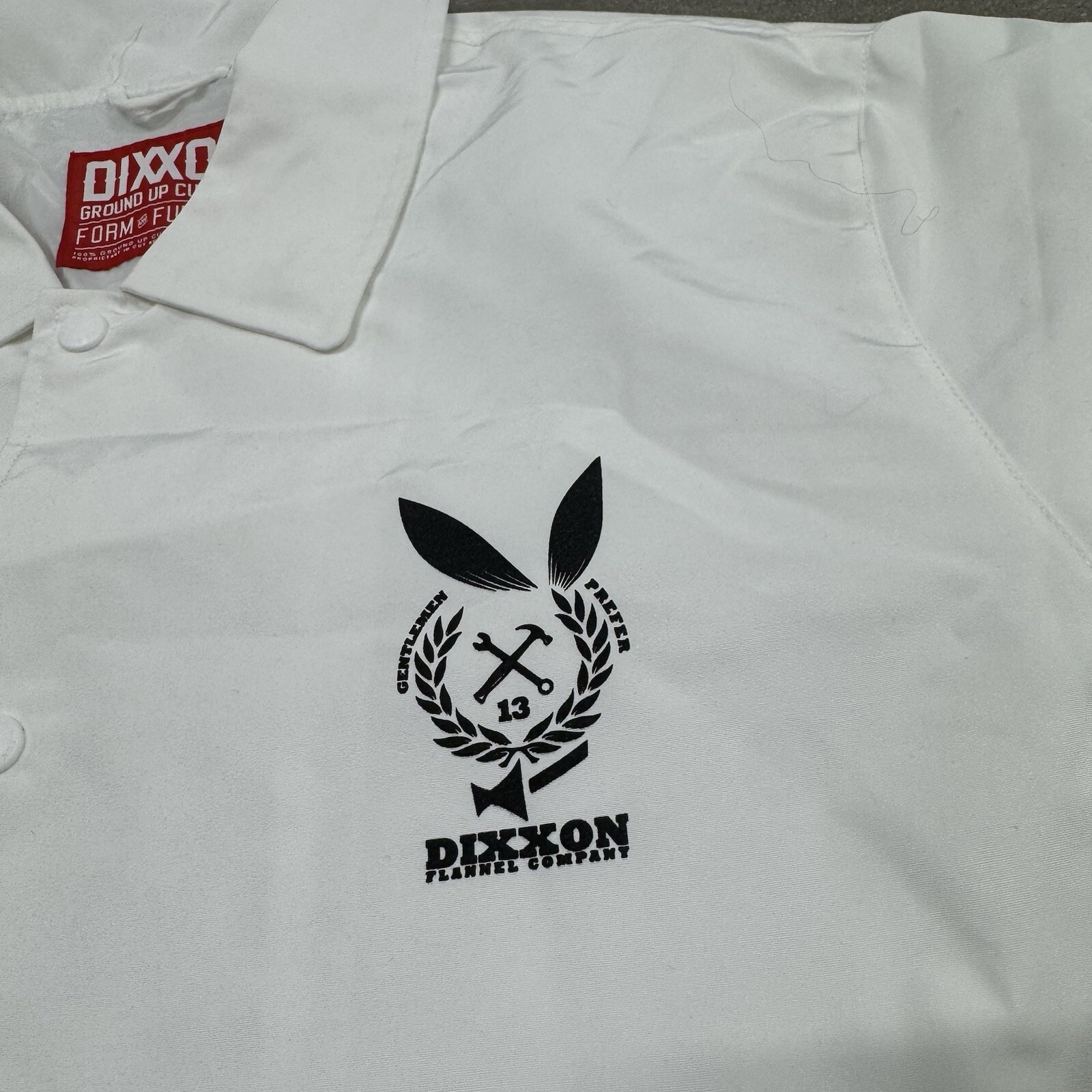 DIXXON Ground Up Custom Jacket WHITE Button Snap … - image 3