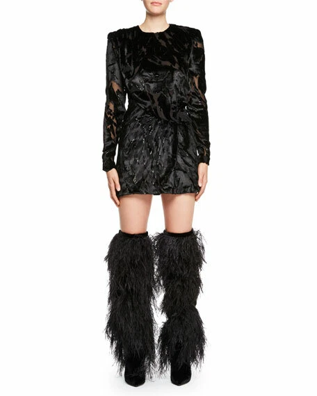 Mini Vestido de Cóctel SAINT LAURENT YSL Negro Drapeado Terciopelo Burnout Seda 4 EE. UU. = 36 Foto 3 de 4