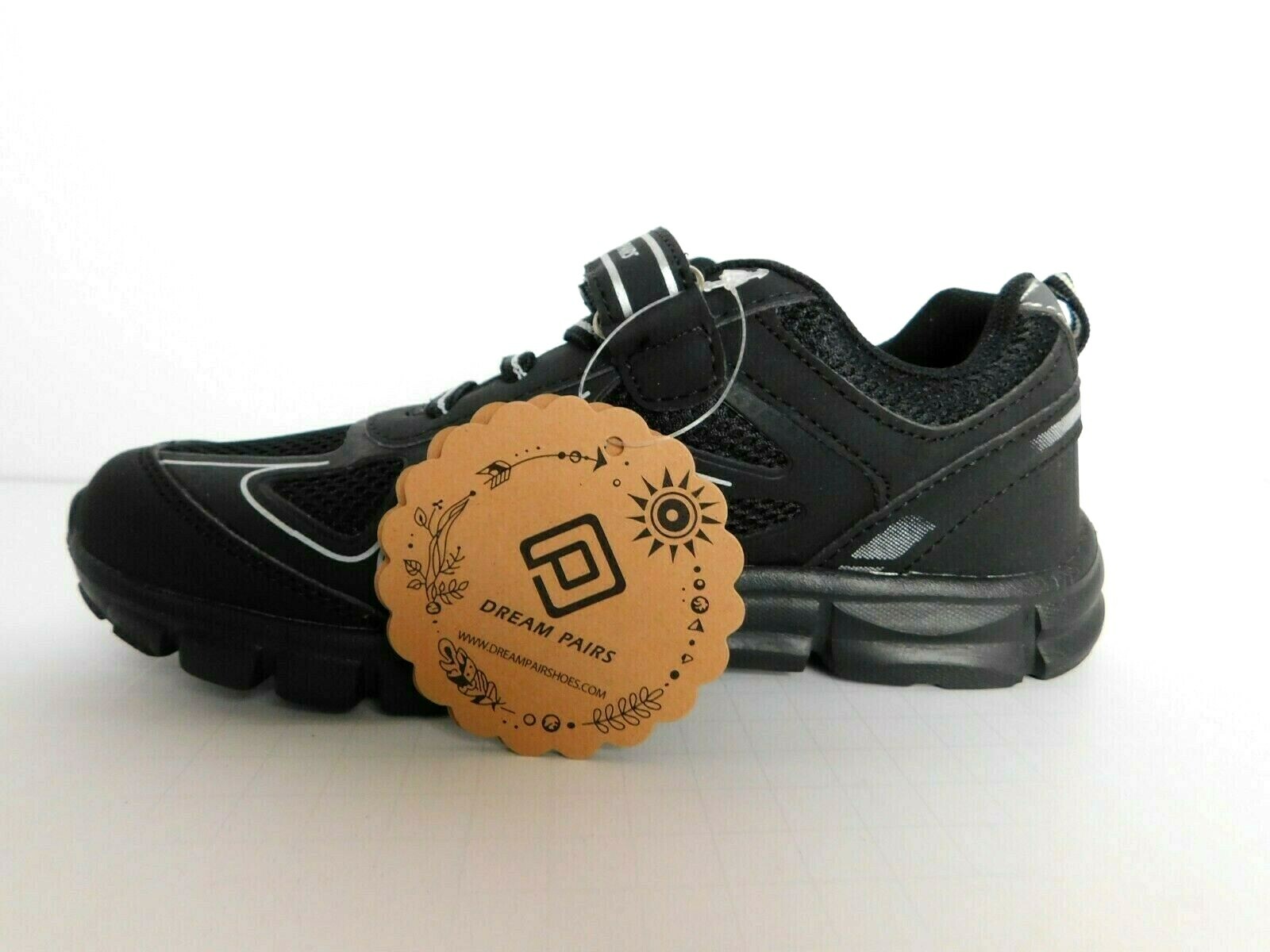 SAOLA Dream Pairs scarpe sneakers ragazzo nero argento taglia US 3 sportive atletiche NUOVE