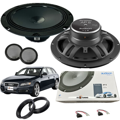 2 Woofer Midwoofer Audison AP8 Für Audi A4 B8 2007-2016 Vorne 8'' 20cm 4Ω Schwarz
