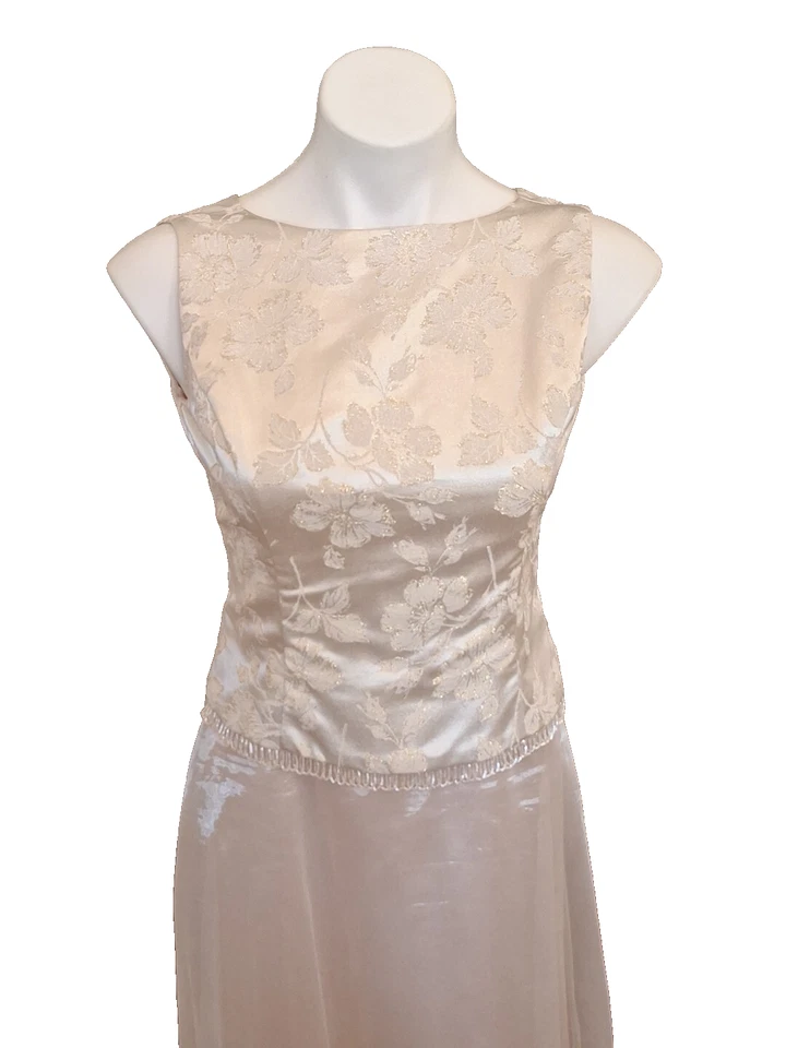 Vtg Scott McClintock 6 Event Formal Evening Wedding Bridal Dress Champagne Beige - Image 2 of 4