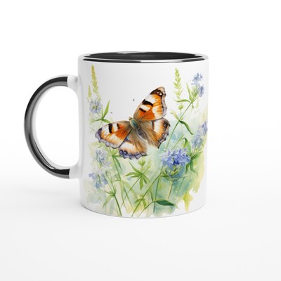Gatekeeper Schmetterling weiß 11oz Keramikbecher mit Farbe innen