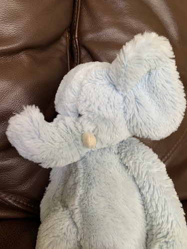 Little Jellycat Elefante Blu Peluche Carillon Sonaglio 12" Giocattolo Morbido Peluche - Foto 2 di 5