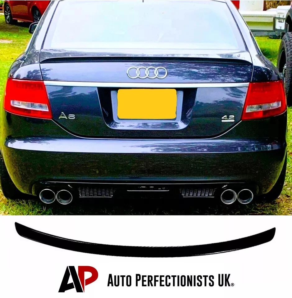 Audi A6 S6 RS6 C6 седан глянцевый черный задний багажник кромка спойлер крыло 2004-2011 - Изображение 2 из 4