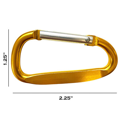 NEW 100 GOLD CARABINER SPRING CLIP KEY CHAIN 2.25
