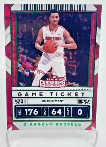 D'Angelo Russell 2020 Panini Contenders Draft Picks Green Explosion Game Ticket