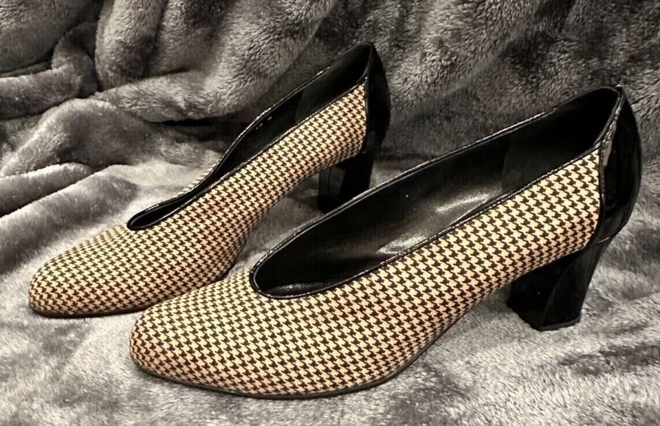 NEW Amalfi By Rangoon, Della/TES Taupe Classic Houndstooth w Box FREE SHIPPING - Image 4 of 4