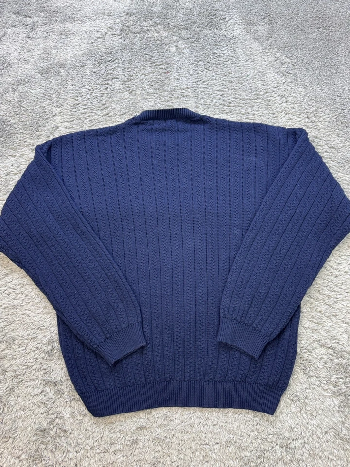 Suéter Izod Para Hombres XL Azul 3D Grueso Tejido con Cable Pescado Pescador Abuelo De Colección Años 90 Foto 2 de 4