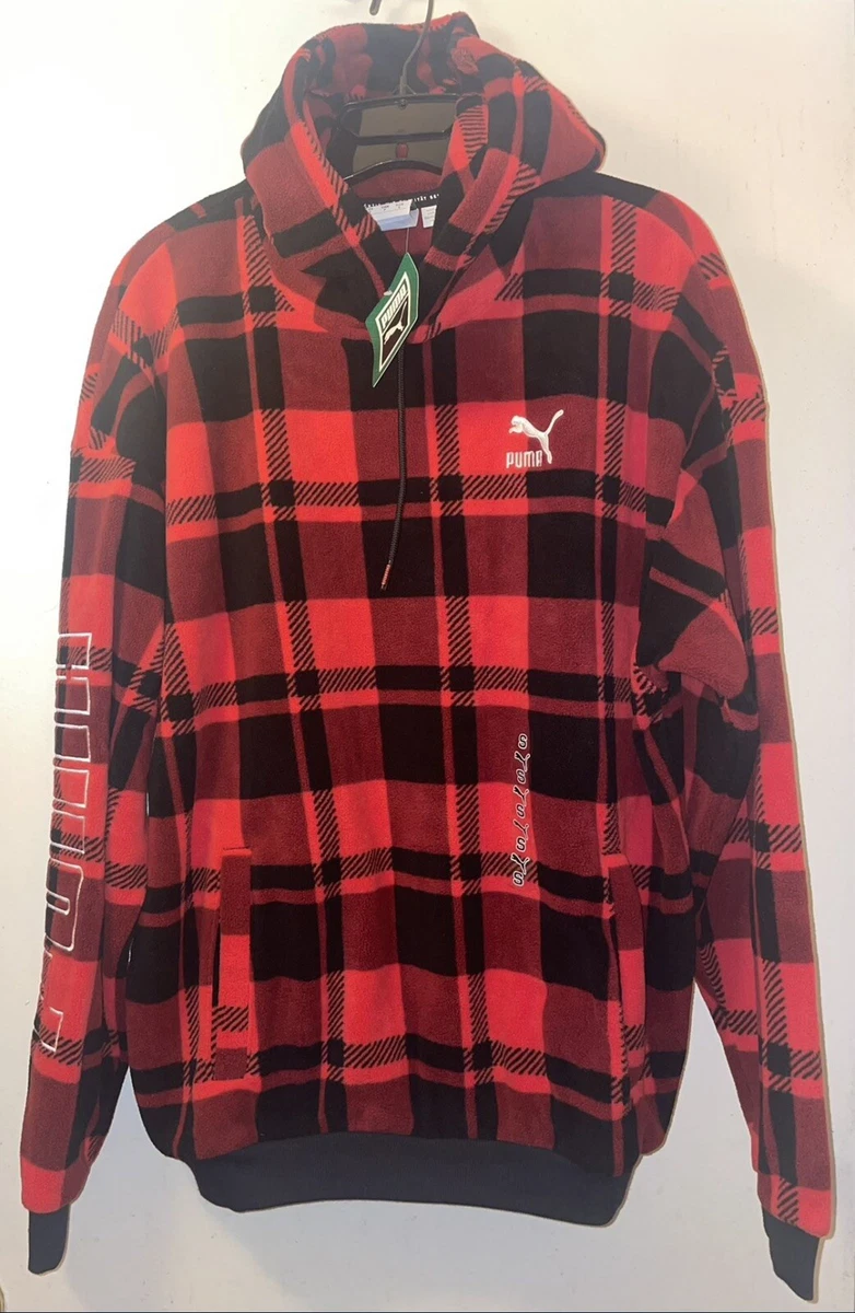 Buffalo Plaid Hoodie Red & Black Checkered Sweatshirt 