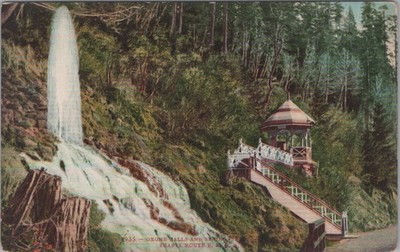 Oxone Falls And Springs Shasta Route Southern Pacific Railroad CA Postcard