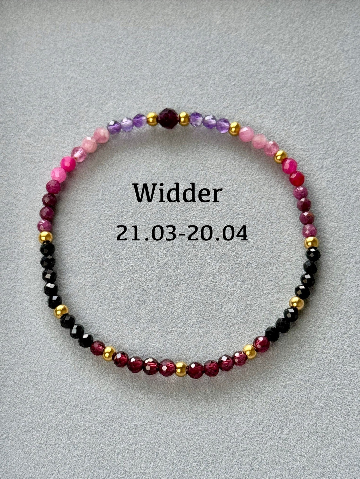 Armband für Widder ♈ – Mut, Energie & Leidenschaft – Amethyst, Rubin, Granat