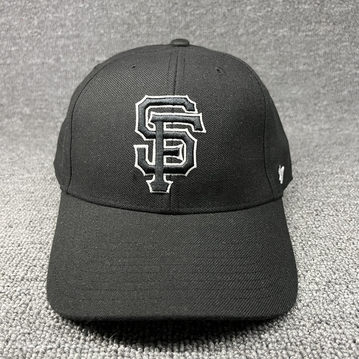 San Francisco Giants '47 Brand MVP Hat Black White SF Logo Adjustable MLB Cap
