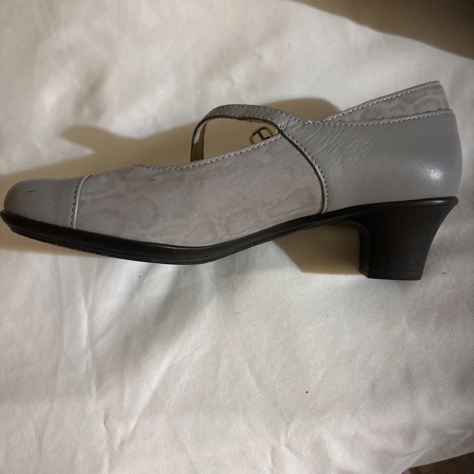 Tacones SAS Isabel Mary Jane, cuero gris, para mujer 6 M. Foto 4 de 4